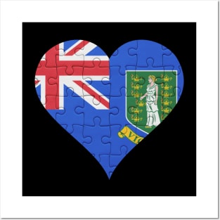 British Virgin Islanders Jigsaw Puzzle Heart Design - Gift for British Virgin Islanders With British Virgin Islands Roots Posters and Art